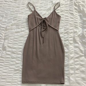 Forever 21 Taupe Bodycon Ribbed Mini Dress